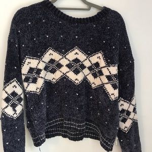 Forever 21 blue and white thick winter sweater